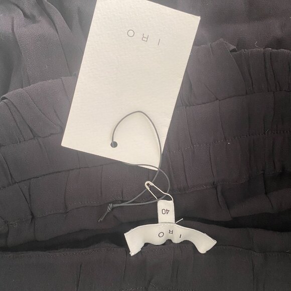 NWT IRO Black Asymmetric Draped Mini Pull On Skirt Size FR 40 M L MSRP $245 - Picture 7 of 9